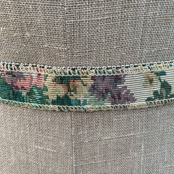 Vintage 80s Floral Tapestry Boho Granny Chic Romantic Retro Western Waist Belt - Picture 6 of 12